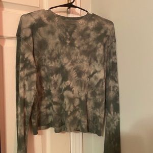 ARMY GREEN TIE DIE CROPPED THERMAL